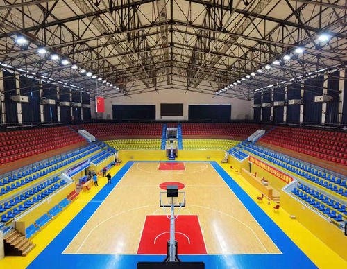 Latest company case about Shaoguan Sports Center Gymnasium Basketball Courts Led lights