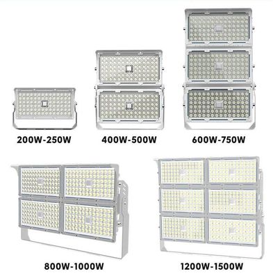Modular LED Floodlight with Adjustable Bracket Aluminum Alloy Lamp Body and Fin-Shaped Heat Dissipation for Stadium Lighting