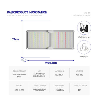 200W Full Spectrum Dimmable LED Grow Light T5 Greenhouse Lighting System for Plant Growth