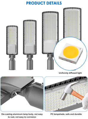 High Brightness IP66 Waterproof LED Street Light with 3000K-6500K Adjustable Color Temperature for Highways and Parking Lots