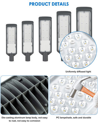 3000-6500K IP65 Waterproof 50 - 200w LED Street Light Die-casting Aluminum