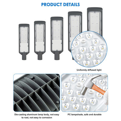IP66 Waterproof LED Street Light with 125lm/w Lamp Luminous Efficiency and AC 85-265V Input Voltage for Outdoor Highway Lighting