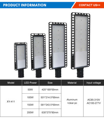 Energy Efficient IP66 Waterproof LED Street Light with 50W-200W Wattage for Outdoor Highway Lighting