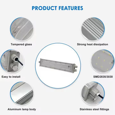 IP65 SMD2835 LED Explosion Proof Linear Light with Aluminum Tempered Glass for Hazardous Locations