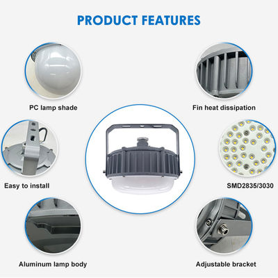 IP65 Waterproof High Bay Lamp 50W 100W 150W LED Explosion Proof Light with Aluminum + Tempered Glass