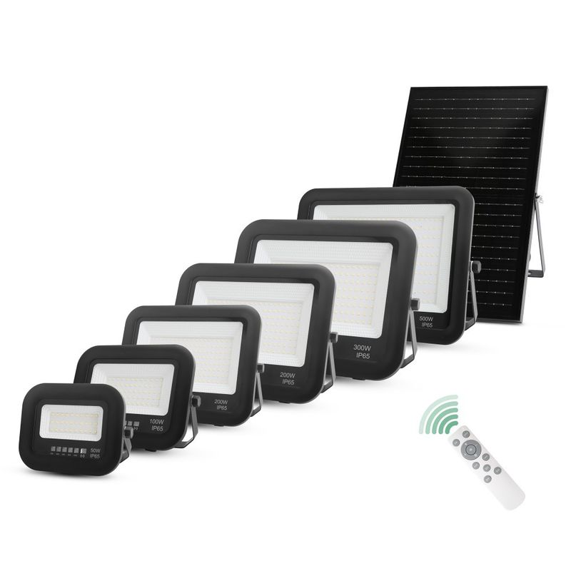 High Lumen Outdoor Solar Yard Light Ip65 Control Aluminum  Solar Led Flood Light