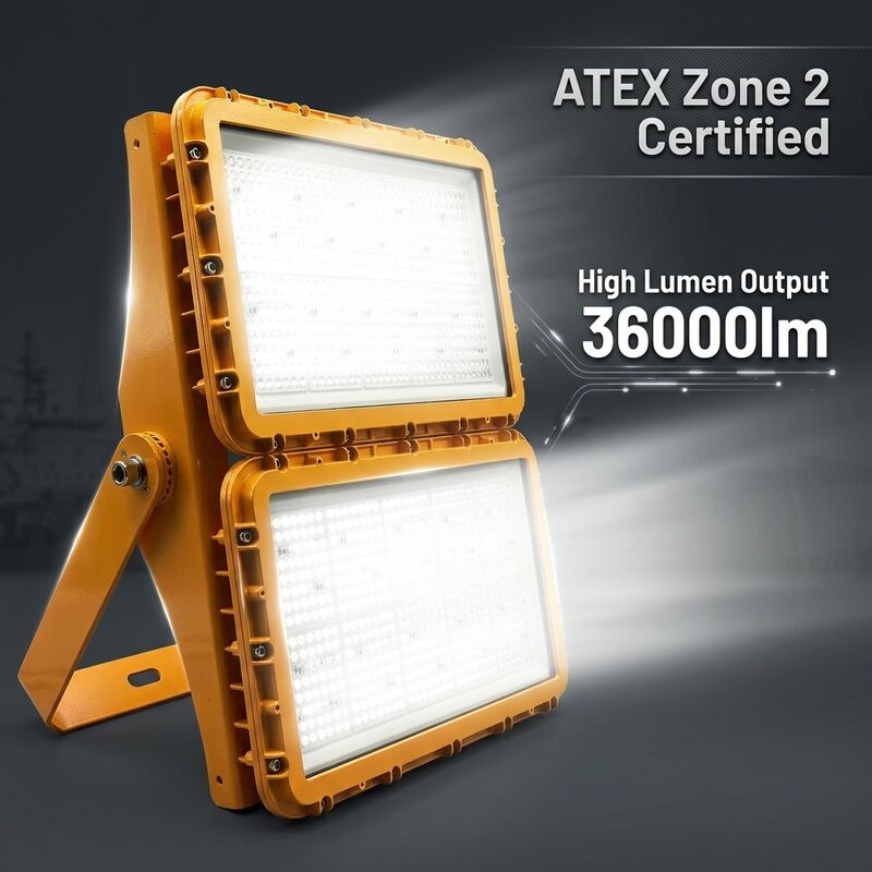 300W Explosion Proof LED Flood Light IECEx Arctic Grade -60°C Extreme Cold 36000lm IP66 Aluminum Lighting