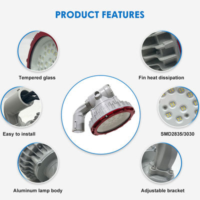 50W 60W 70W Explosion Proof Lighting Fixtures Aluminum ATEX Lamps
