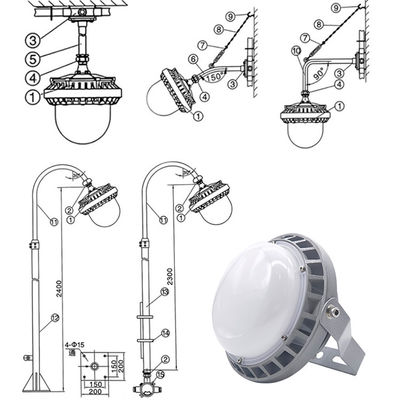 Industrial Higbay Light Workshops Gas Station Factory 50w 100w 150w Led Explosion-Proof Platform Light