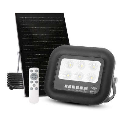 Outdoor Lighting Black ABS Solar Light Remote Control 50w  Led Solar Flood Light