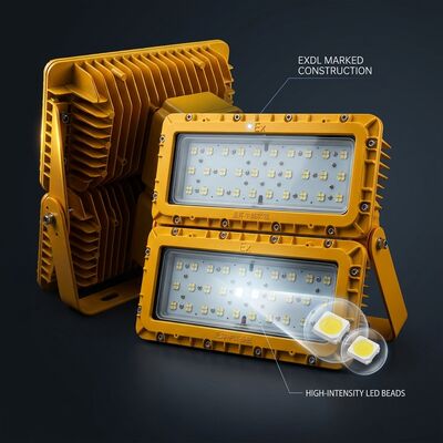LUMILEDS LM-80 600W LED Explosion Proof Flood Light ATEX Ex db mb IIb T6 72000LM IP65 Large Area Hazardous Lighting